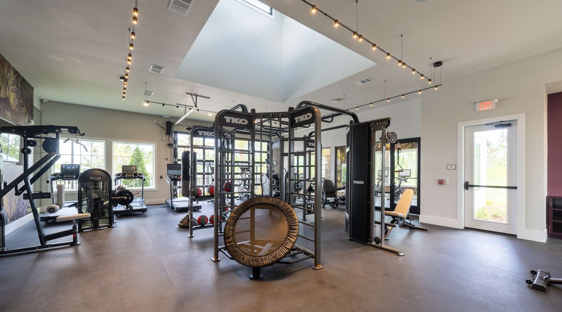 gym with workout equipment