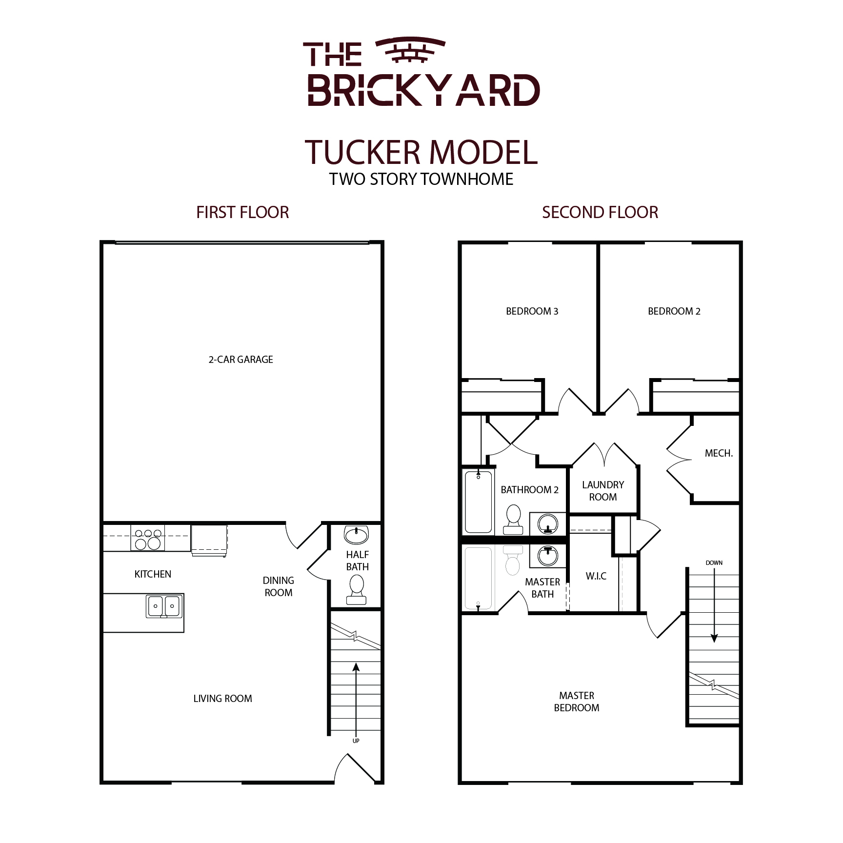 2 Story Townhome Floor Plan