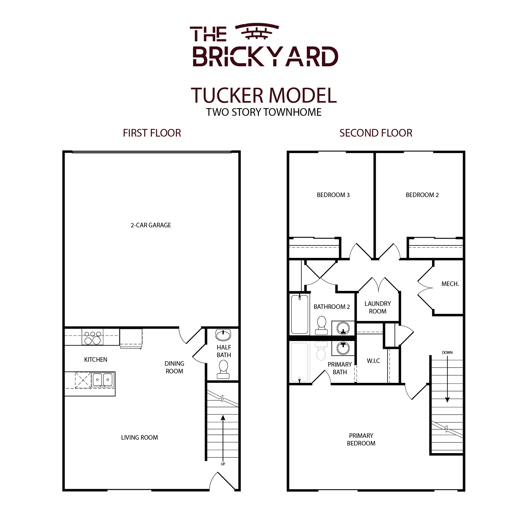 2 Story Townhome Floor Plan
