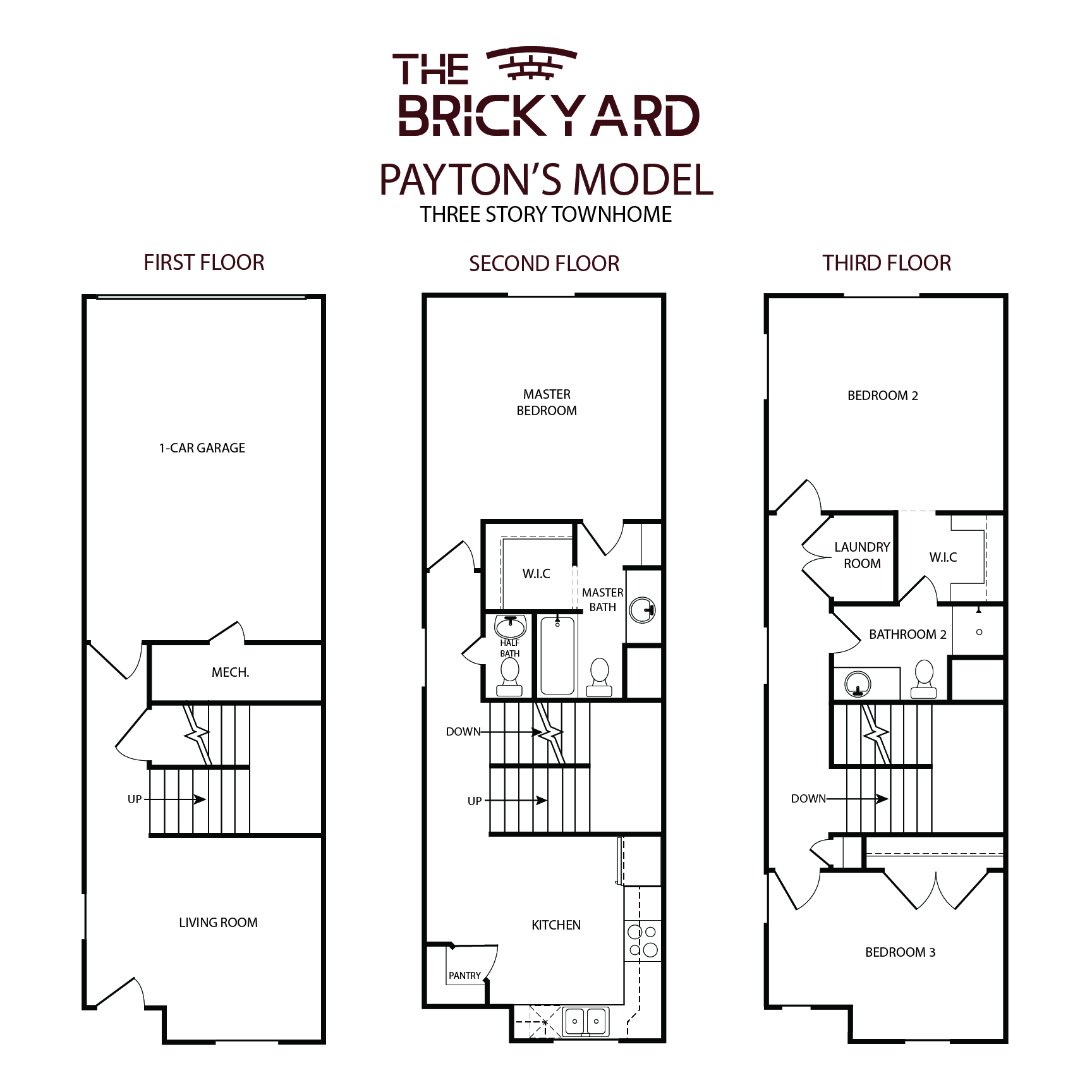 3 Story Townhome Floor Plan