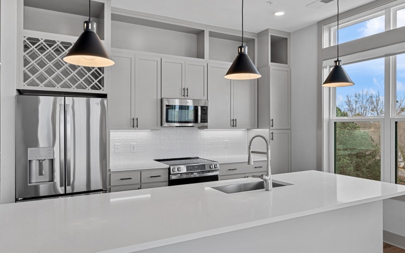 Well-lit kitchen with ample counter space