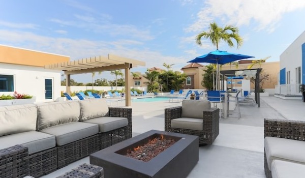 fire pit with couches