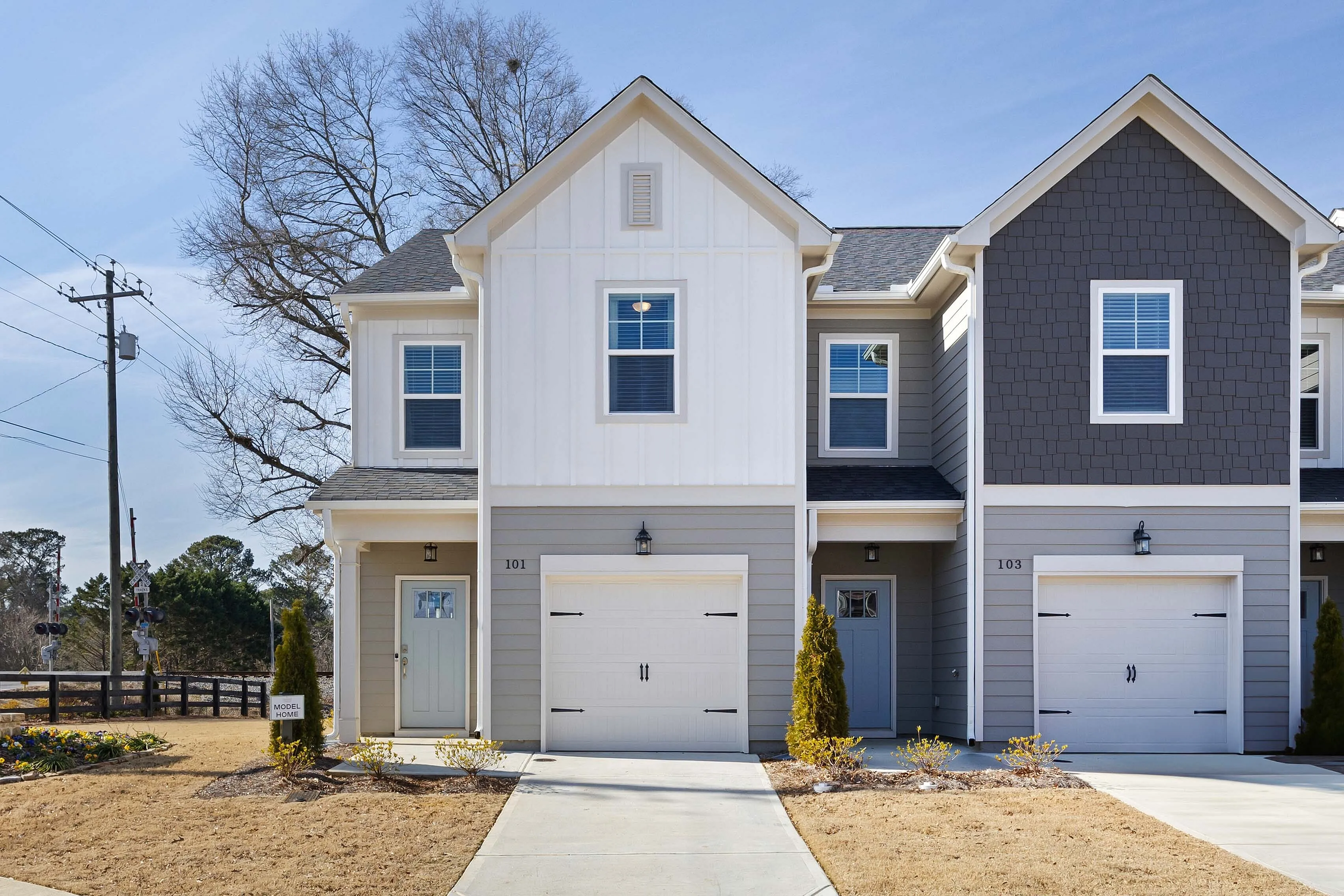 modern exterior townhome