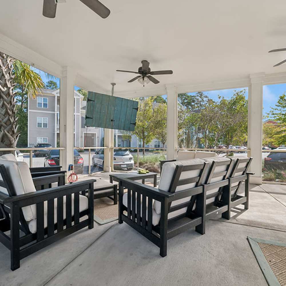 Outdoor patio at The Apartments at Shade Tree in Johns Island, South Carolina