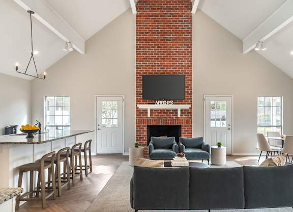 Clubhouse with Fireplace at Arbors at Natchez Trace Apartments, Ridgeland, 39157