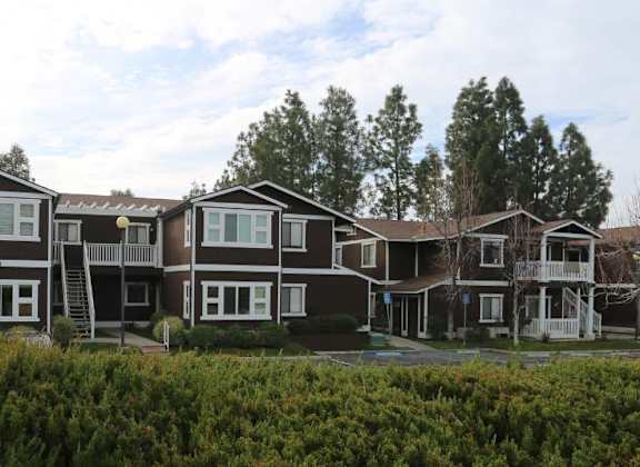 a row of houses on the side of a street