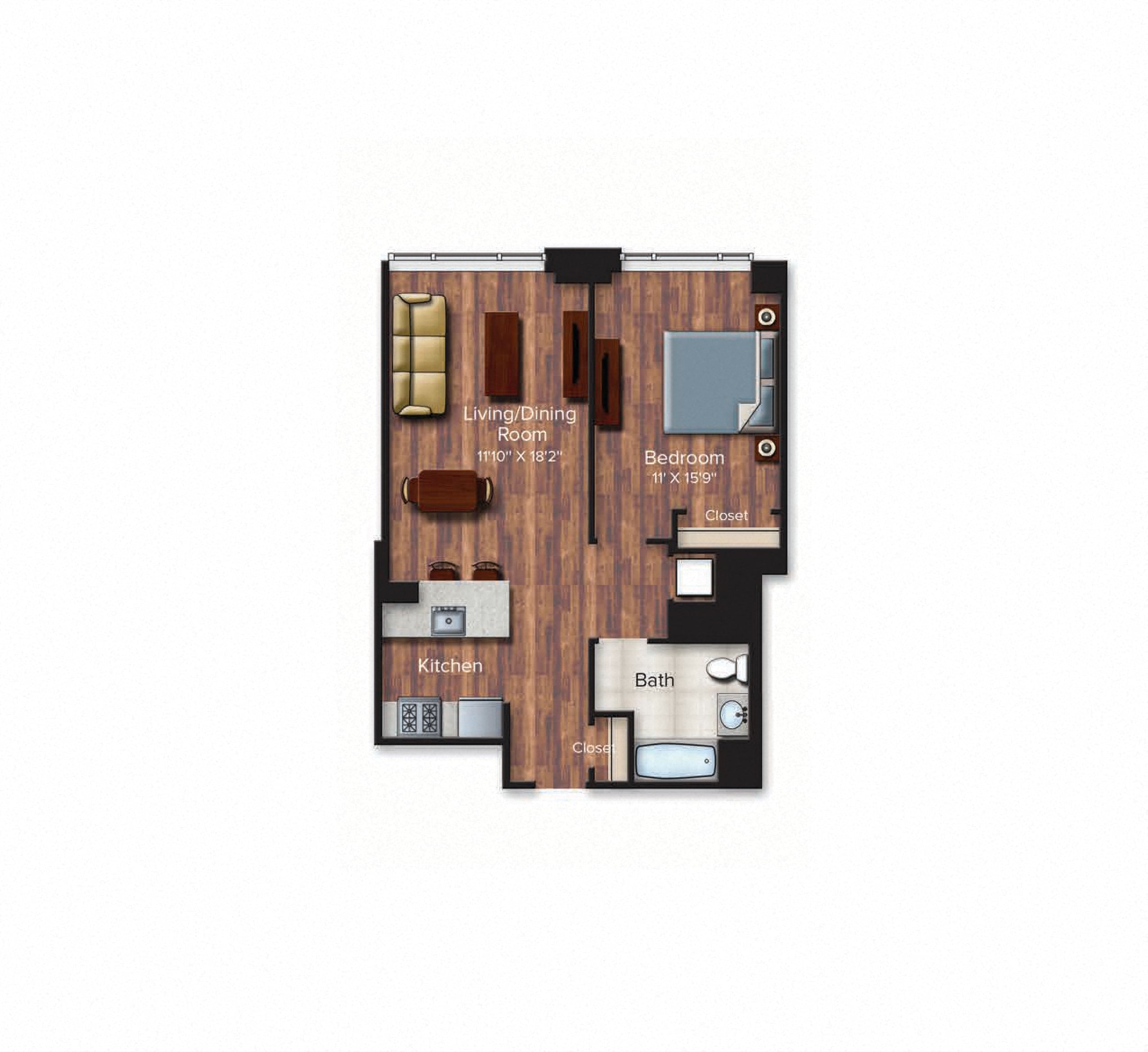 Floor Plan Image of Apartment Apt 1910