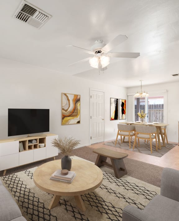 Modern Living Room at Tyner Ranch Townhomes, California, 93307