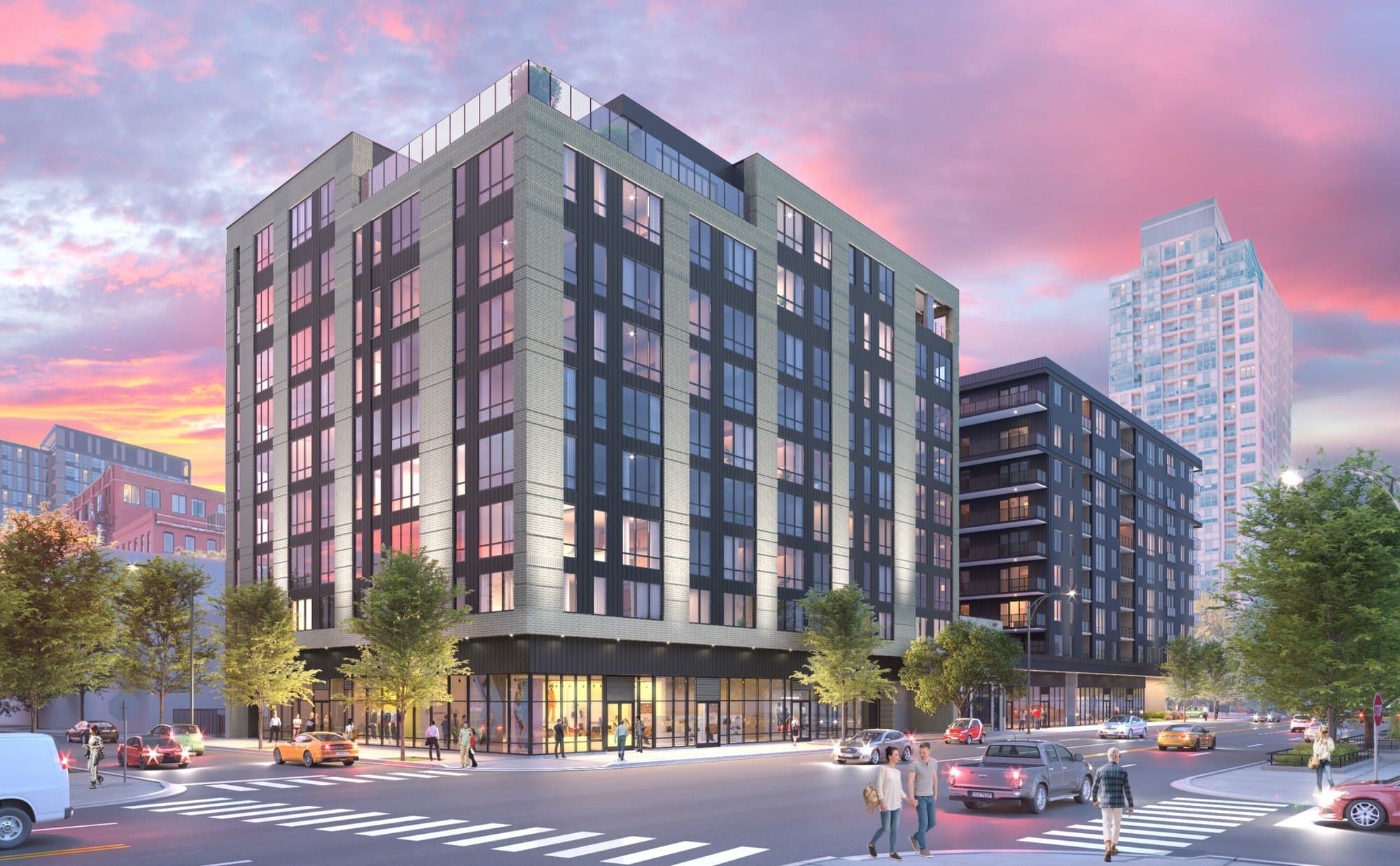 Rendering of Hudson building from Chicago Avenue