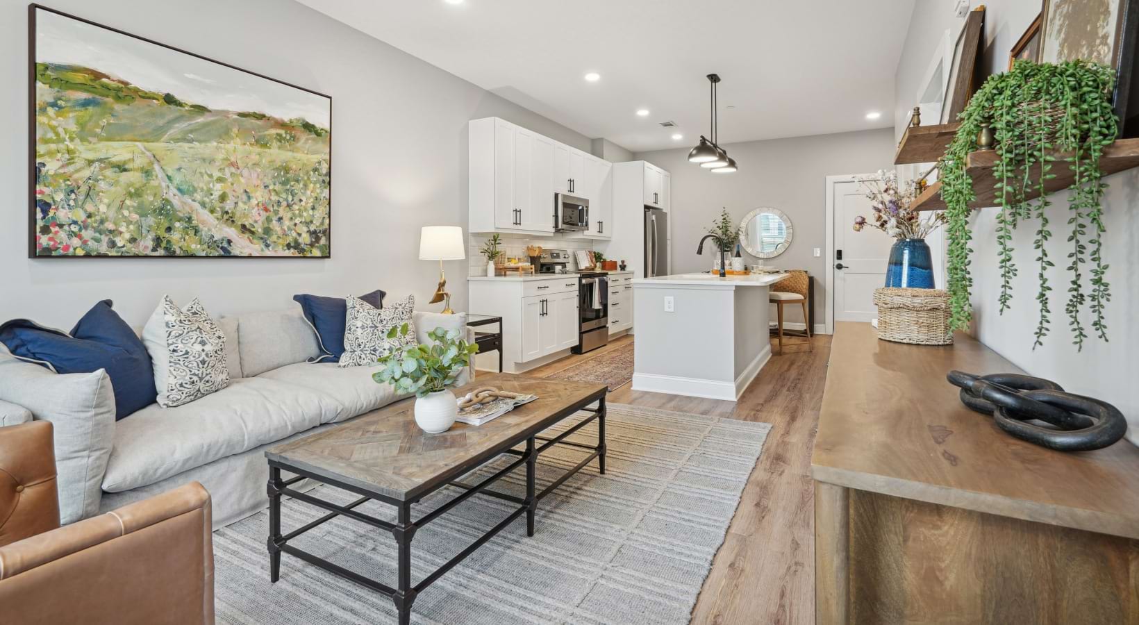 Living room with couch and table