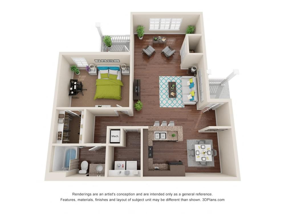 1 Bedroom floor plan