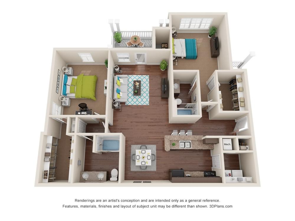 2 Bedroom floor plan