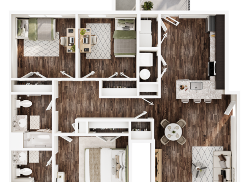 3 BR - 3D Furnished