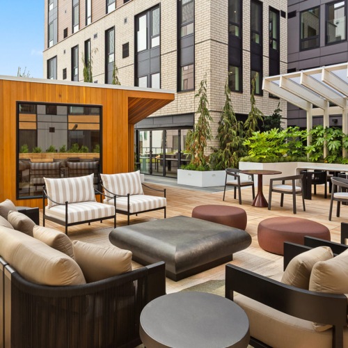 outdoor lounge with chairs and couches