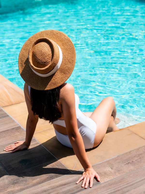 Resident enjoy some pool time at Weston Reserve Apartments, Morrisville, North Carolina