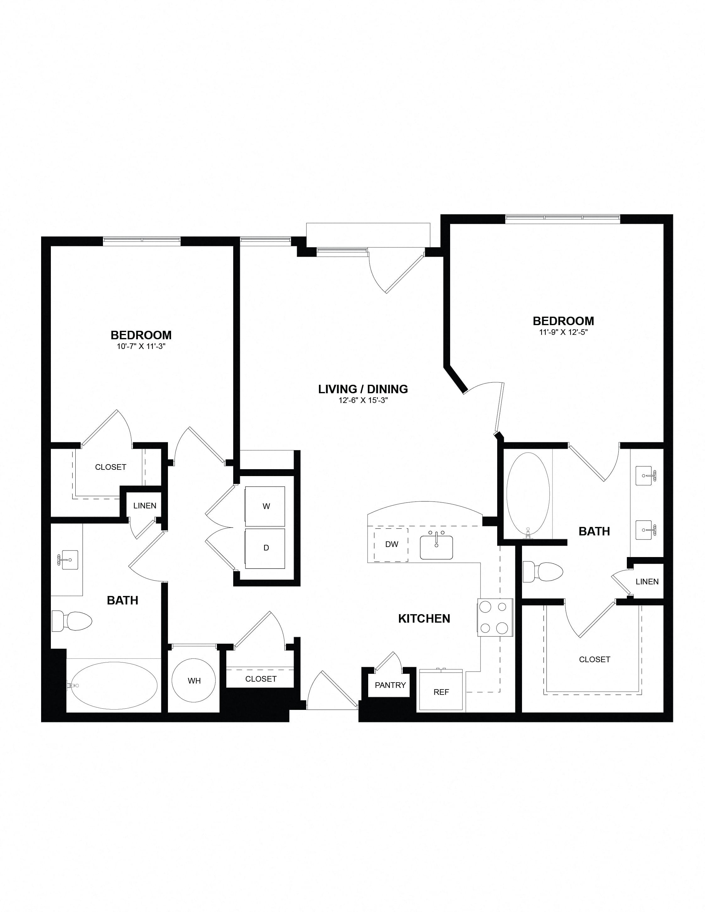 Floor Plan Image of Apartment Apt 413