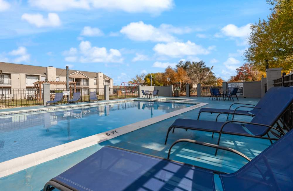 Serene swimming pool at Derby Park Apartments in Round Rock Texas