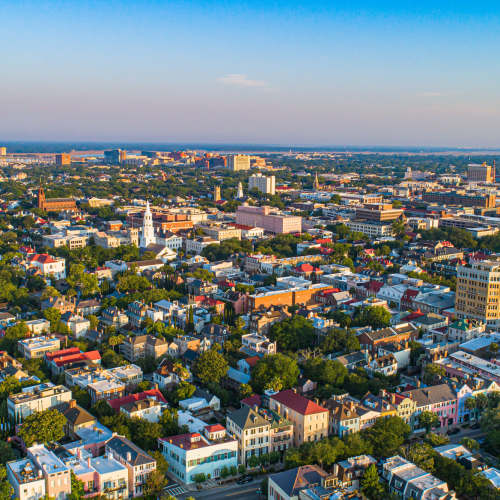 Drone view of community at The Heyward in Charleston, South Carolina