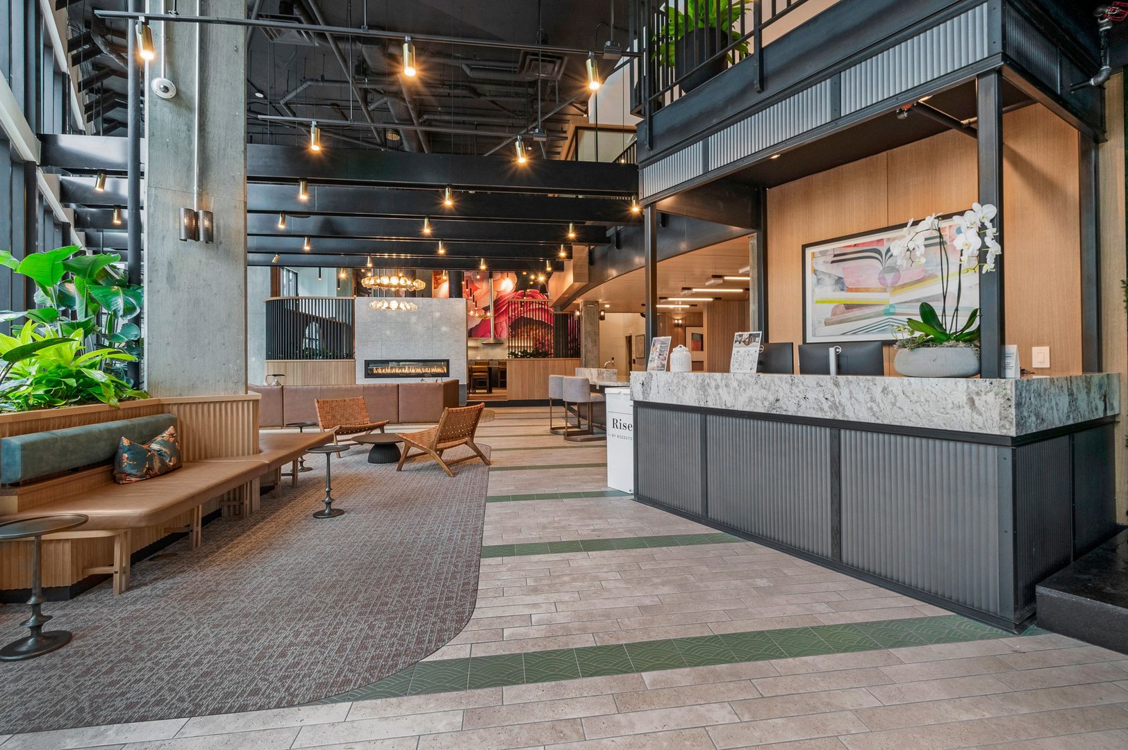 Lobby area in Atwell's luxury apartments in Silver Spring, MD