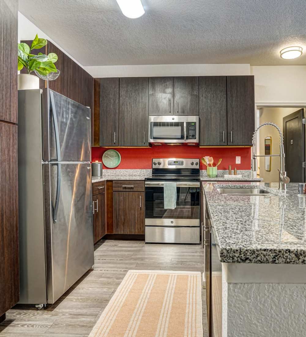 Spacious kitchen at The Nine in Louisville, Kentucky