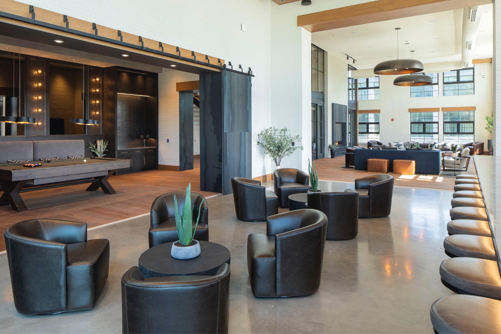 Social lounge with different seating areas