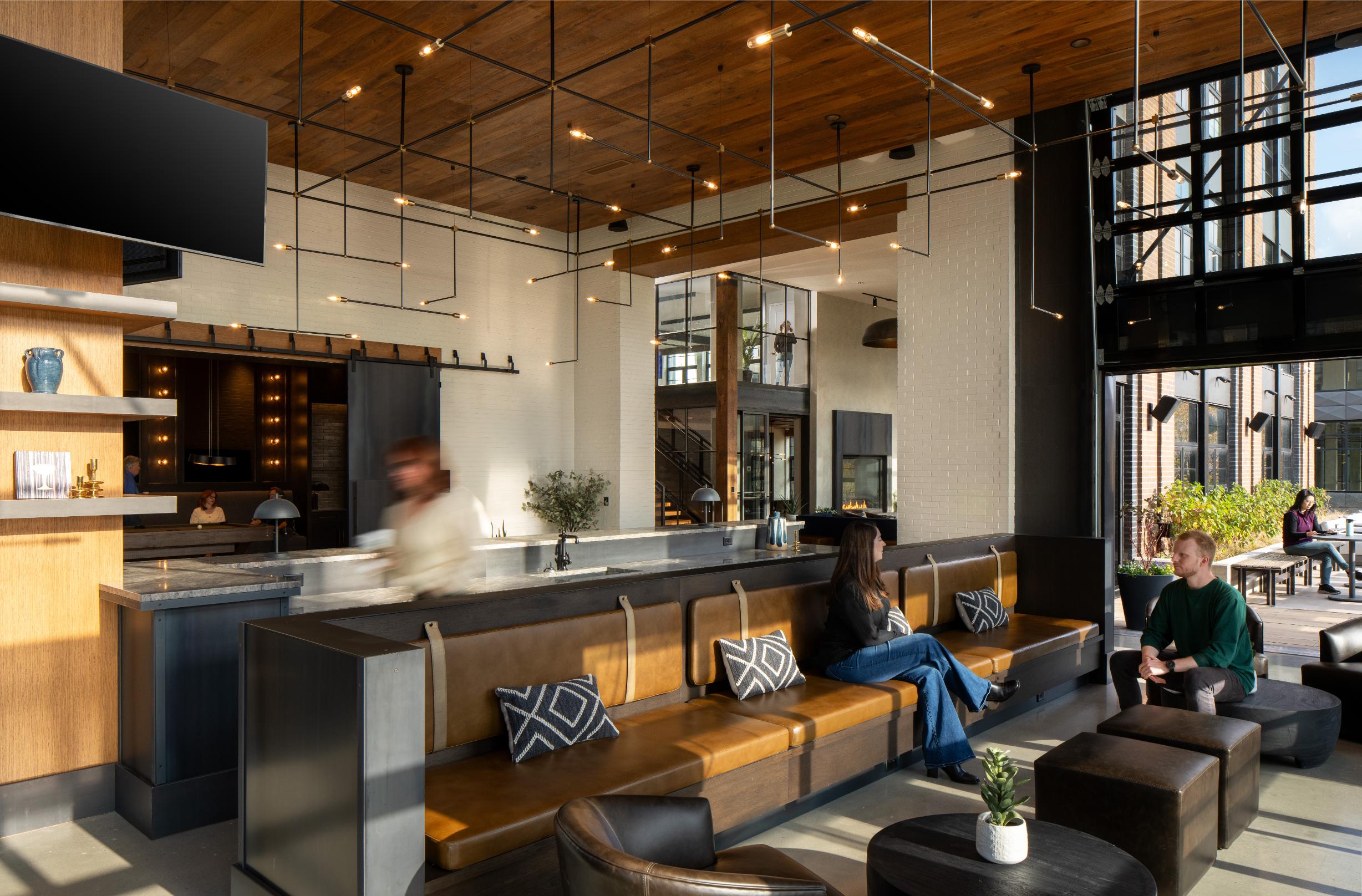 Clubroom bar with people