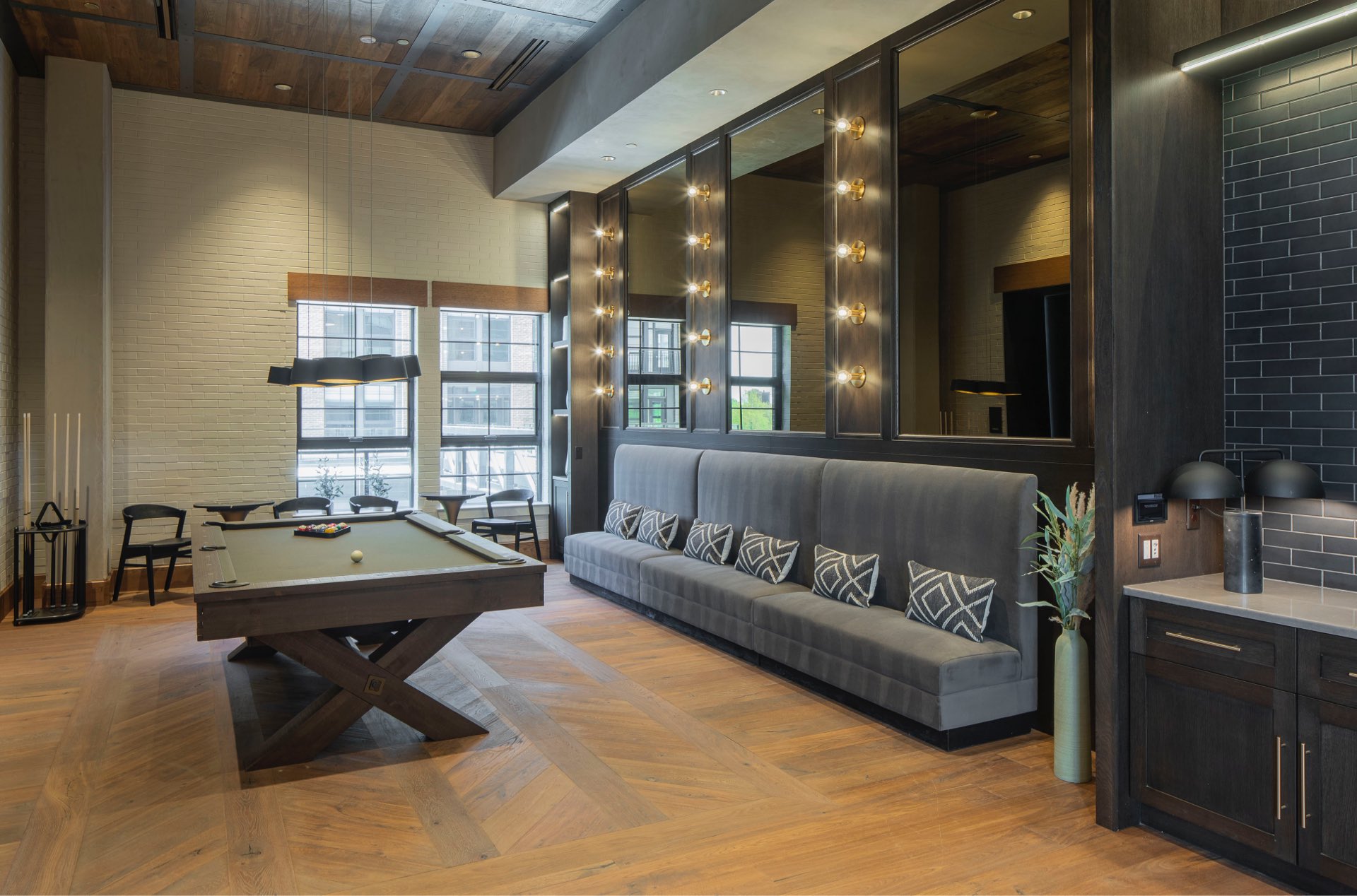 Game room with billiards
