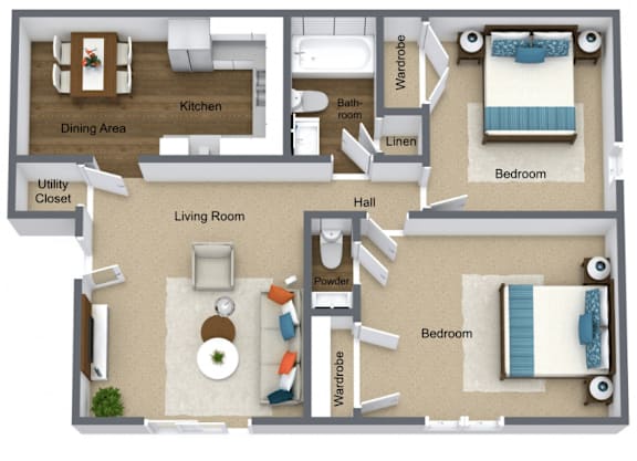 B2 Floor Plan at Channing, Fayetteville