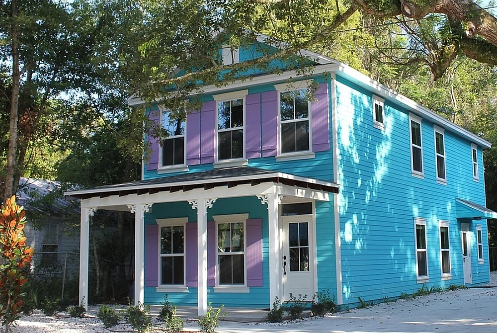 Old Row Eastwood Blue House Exterior