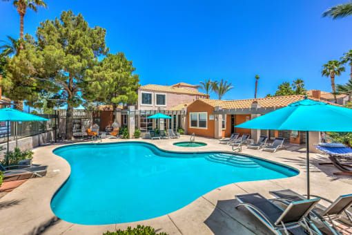 Madison at Black Mountain apartments photo of a pool and hot tub