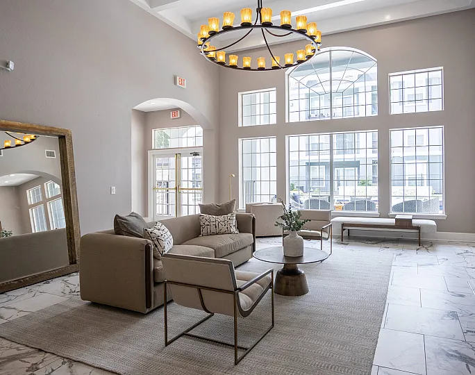 styllish clubhouse with large windows