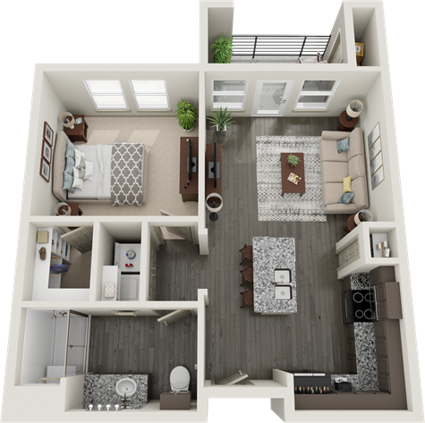 A Dixon unit with 1 Bedrooms and 1 Bathrooms with area of 682 sq. ft