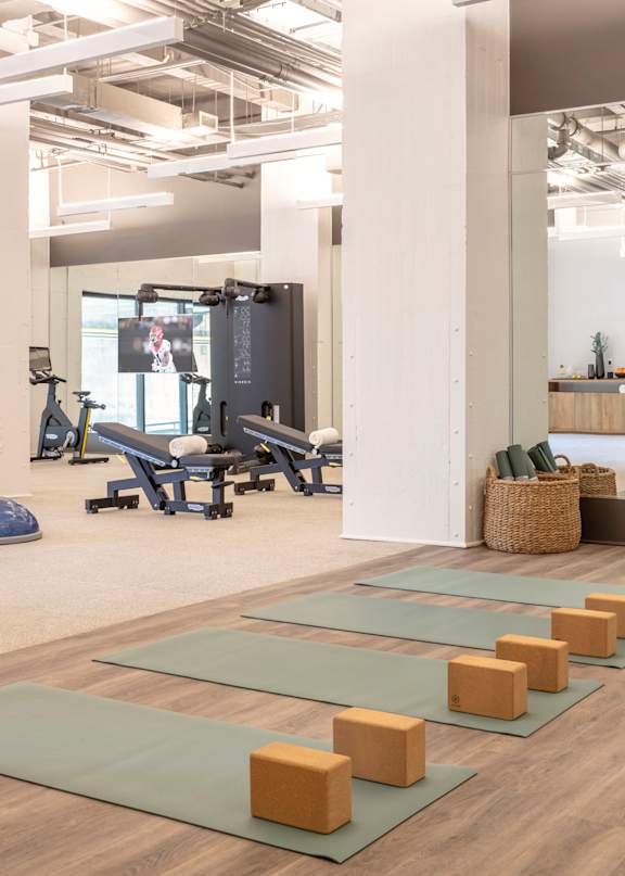 Yoga studio with mirror at Lofts at Centennial Yards, Georgia, 30303