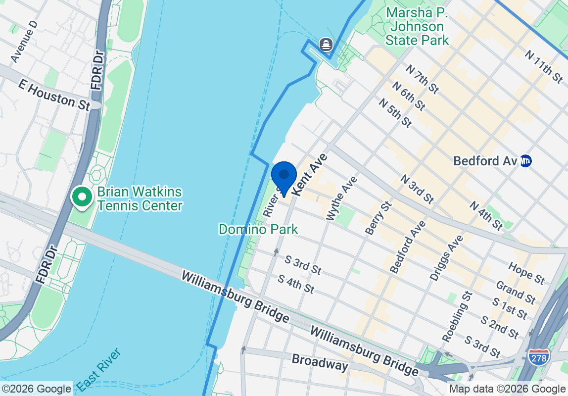 A map showing the location and surroundings of 1 SOUTH 1 STREET