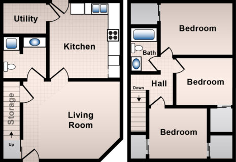3 Bed / 2 Bath / 1,200 sq ft / Availability: Please Call / Deposit: $600 / Rent: $1,100