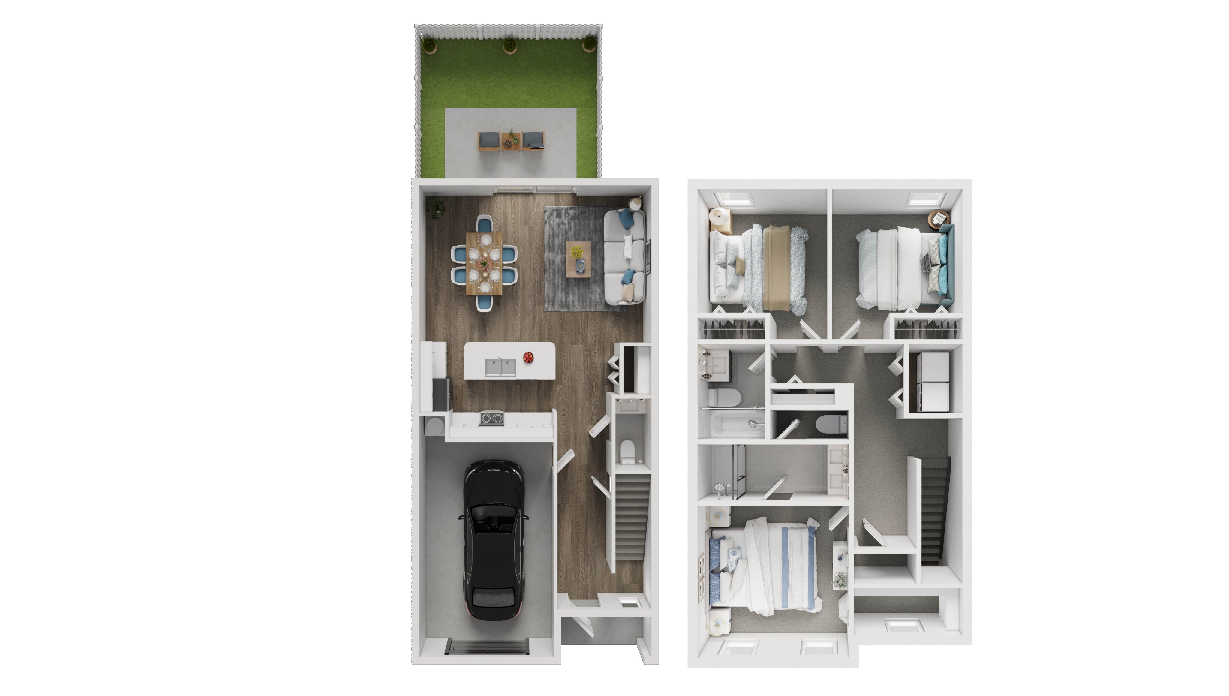 Three bedrooms floorplan image