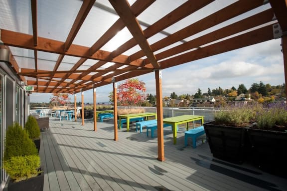 rooftop seating area