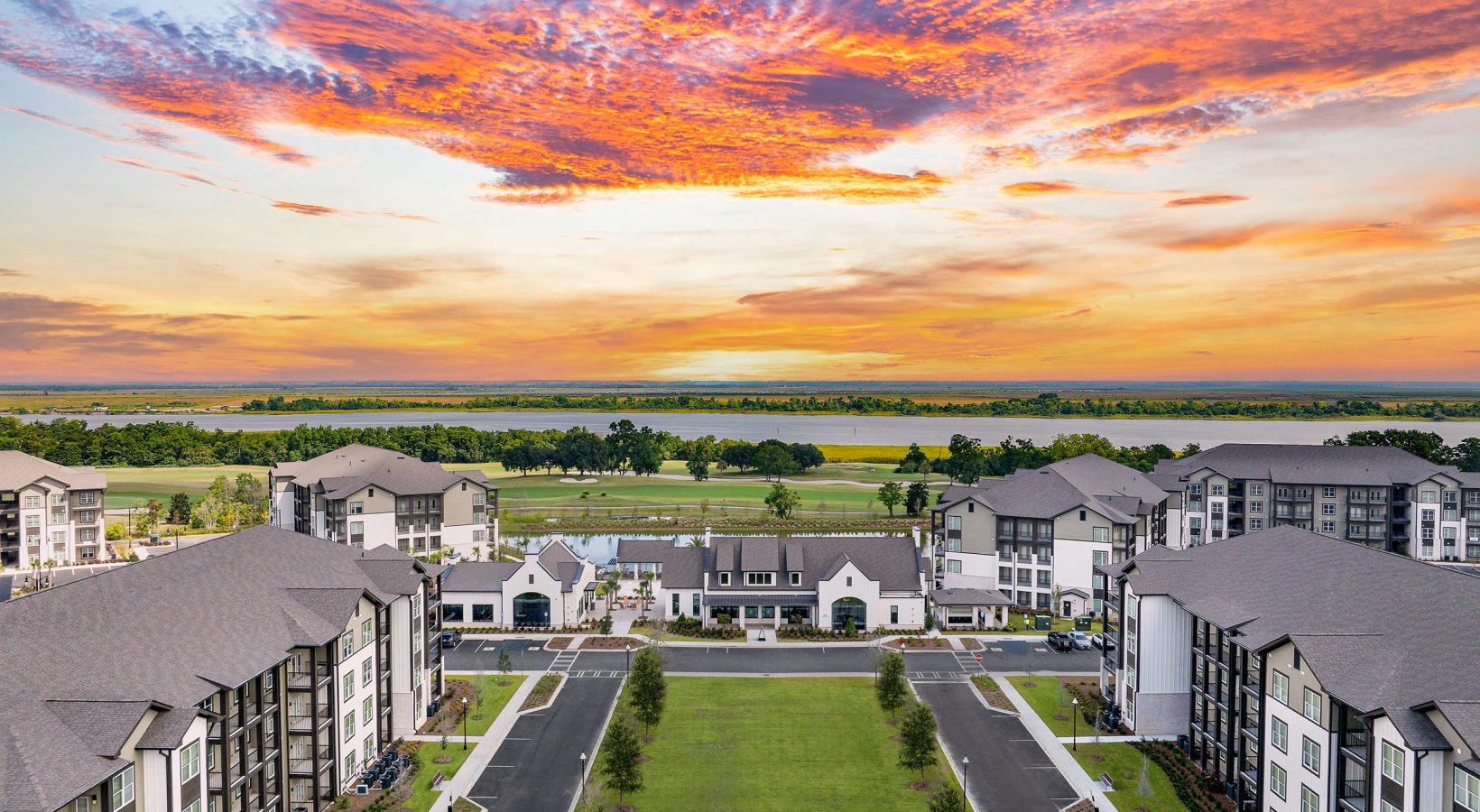 Aerial photo of community in Savannah, GA