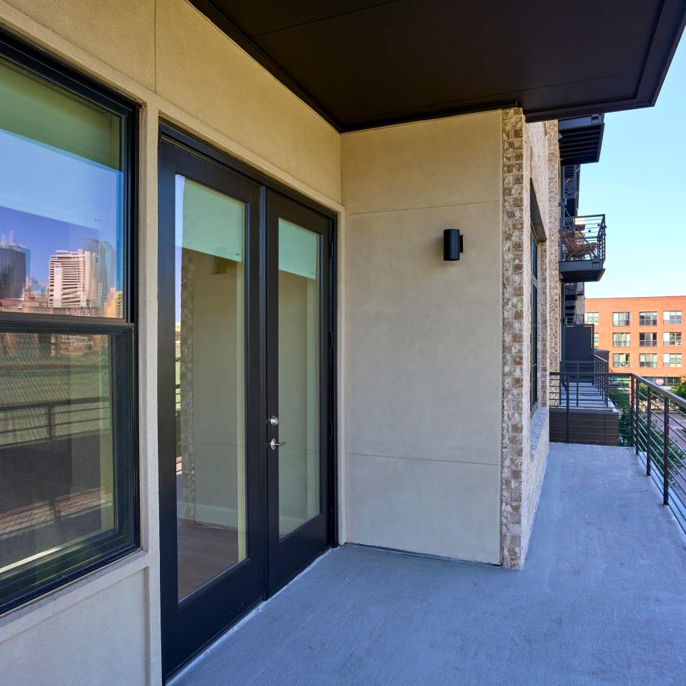Private Balcony at Pearl Lofts in Dallas, Texas