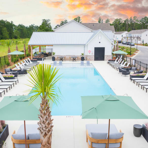 Relaxing View from the Pool Area at Bellerose at Bees Ferry in Charleston, South Carolina