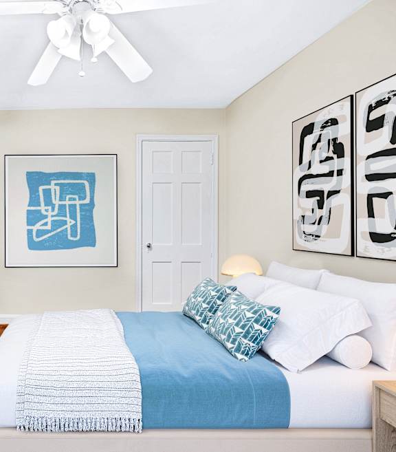 Bright Bedroom with Ceiling Fan at Falkland Chase, Silver Spring, Maryland