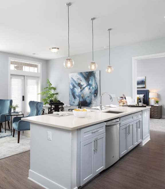 kitchen living room at St. Mary's Square North Apartments, Raleigh