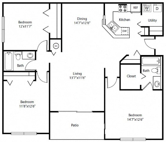 a schematic of a floor plan of a house