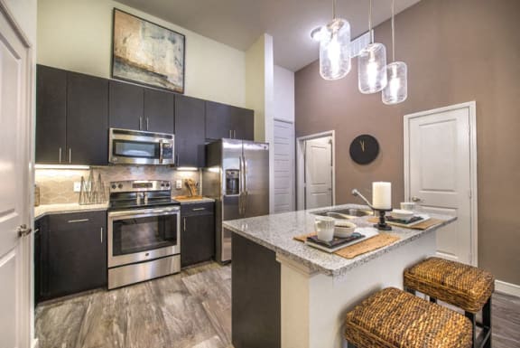 granite counter tops in kitchen | South Side Flats Apartments in Dallas, TX