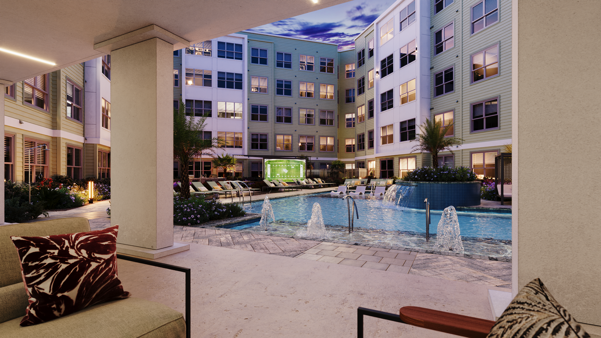 Pool with jumbotron 