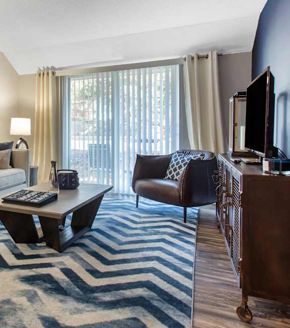 Living room sofa at Cobalt Springs Apartment Homes in Taylors SC