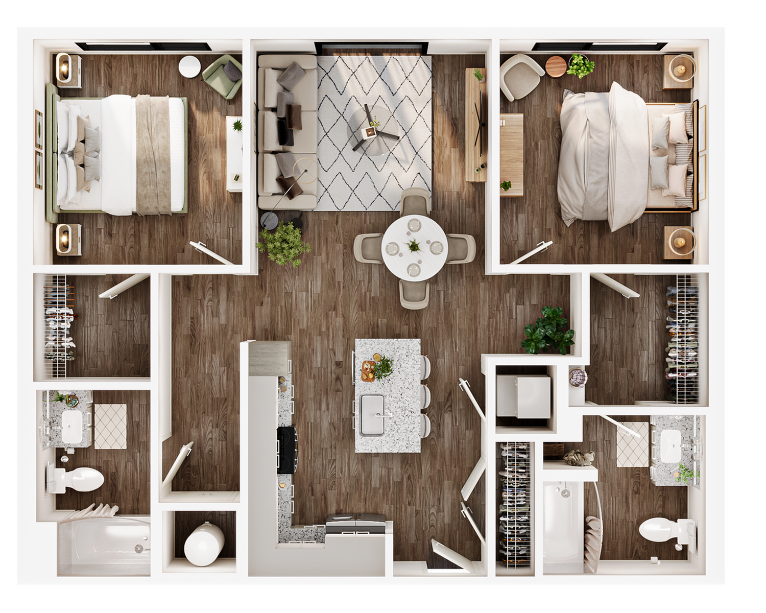 2B Juliet Floor Plan