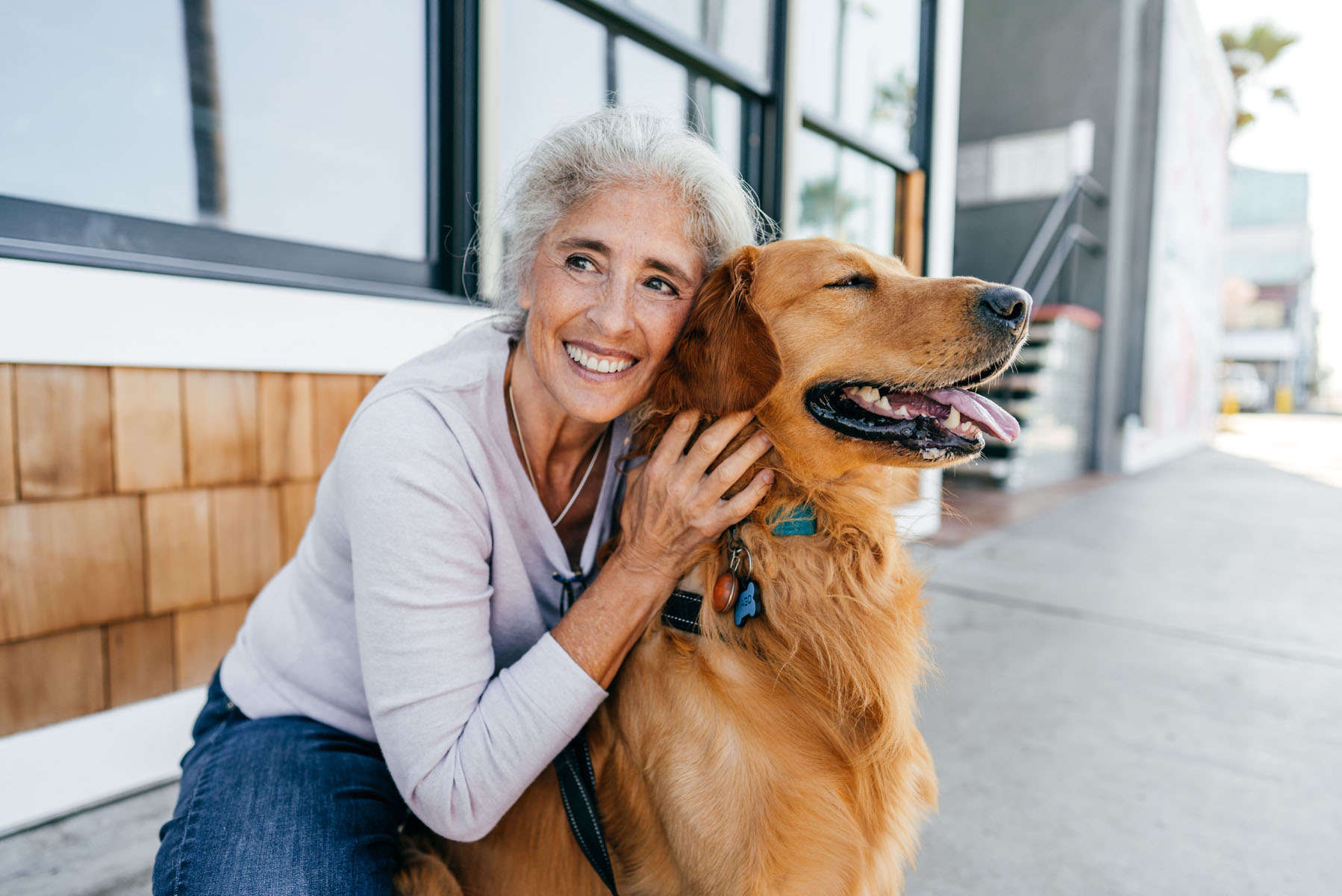 Senior woman outdoor with her best friend