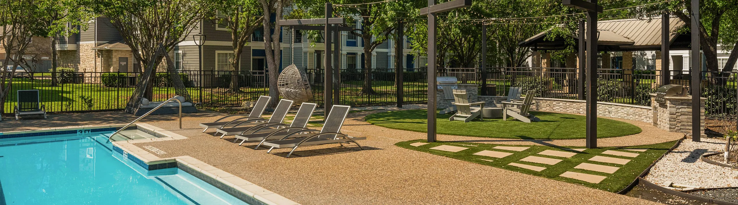 lounge seating beside the pool