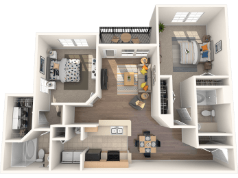 Ashford at Spring Lake Atlanta Apartments two bedroom two bathroom 1186 square feet